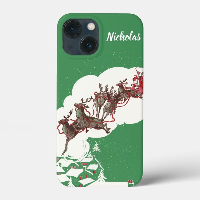 Weihnachten im Retro Santa Claus Sleigh Case-Mate iPhone Hülle (Rückseite)