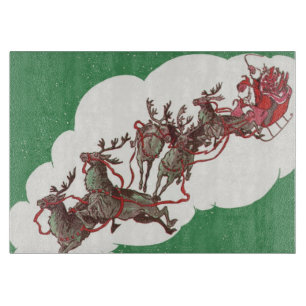 Weihnachten im Retro Santa Claus Sleigh Schneidebrett