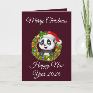 Weihnachten im Retro-Stil 2025 Botschaft des Panda