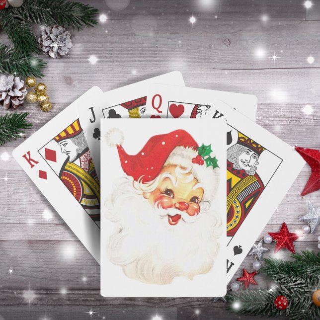 Weihnachten im Retro-Weihnachtsmann der 50er Jahre Spielkarten (1950s Retro Santa Claus Christmas Playing Cards)