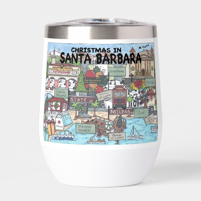 Weihnachten im Santa Barbara Wine Tumbler (Vorderseite)