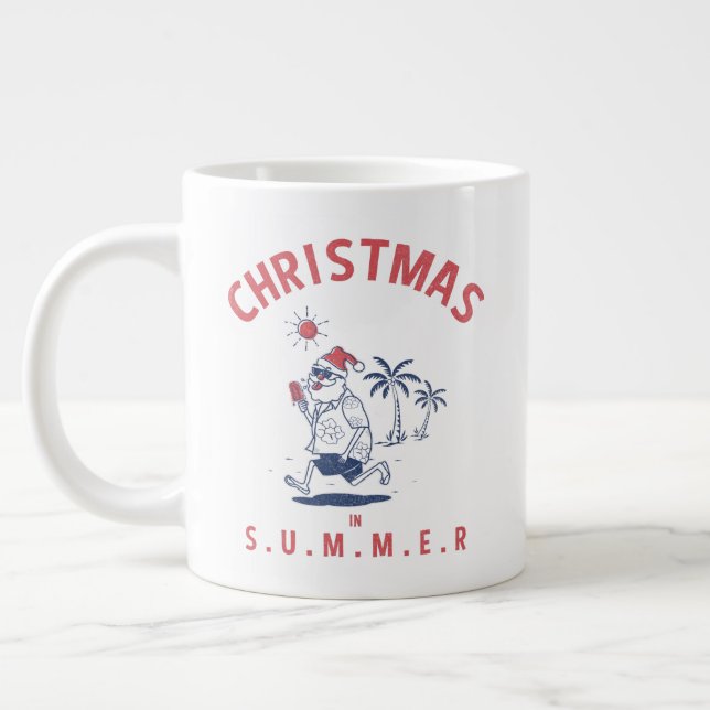 Weihnachten im Sommer im Juli Jumbo-Tasse (Links)