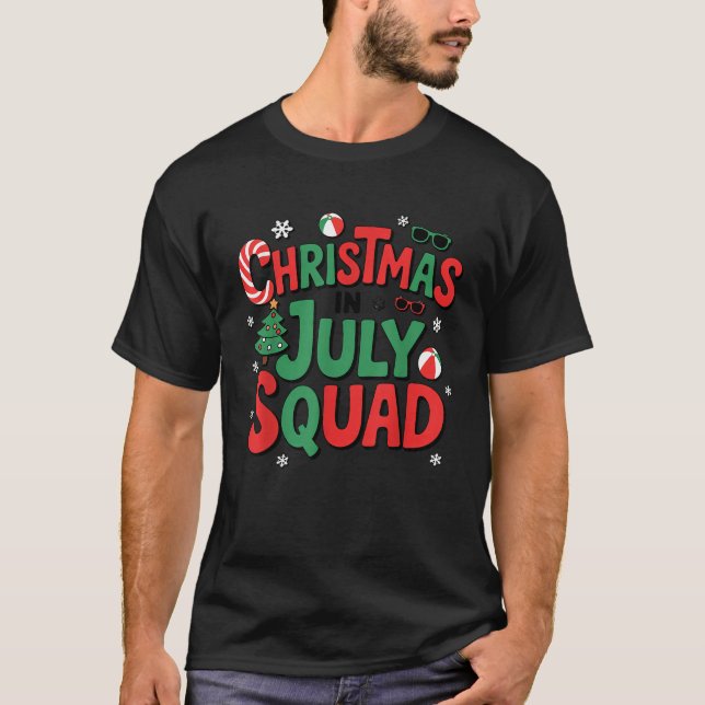 Weihnachten im Sommer im Juli Squad Funny Aloha zu T-Shirt (Vorderseite)