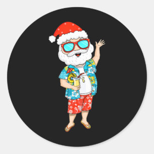 Weihnachten im Sommer In Juli Tropischer Weihnacht Runder Aufkleber