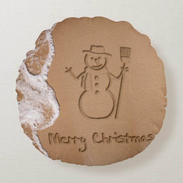 Weihnachten im Sommer Rundes Kissen (Vorderseite)