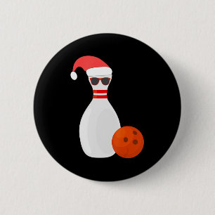 Weihnachten im Sport - Bowling Snowman Bowling  Button