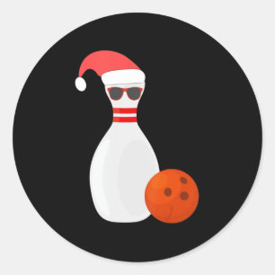Weihnachten im Sport - Bowling Snowman Bowling Runder Aufkleber