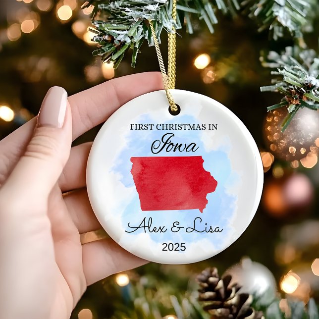 Weihnachten im Staat von Iowa Keramik Ornament (Von Creator hochgeladen)