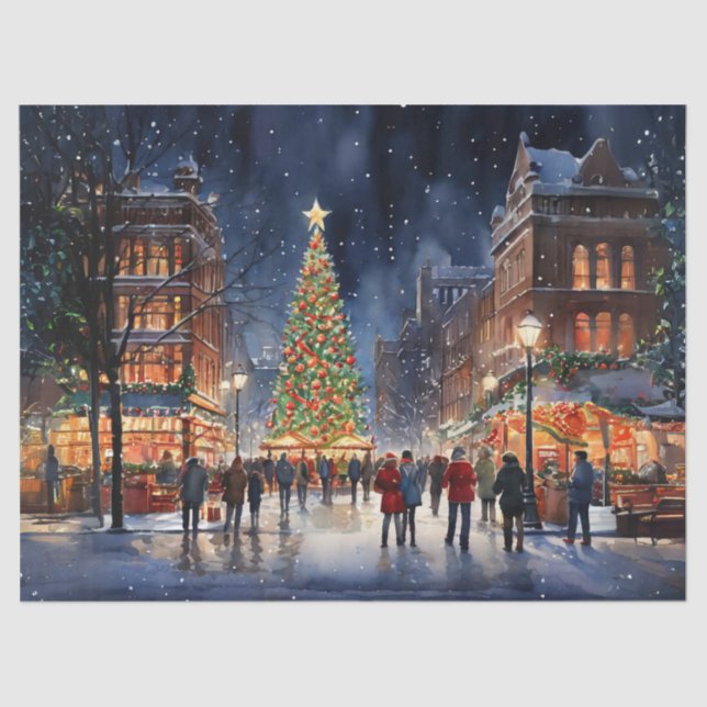 Weihnachten im Stadtdekor Seidenpapier (Vorderseite)