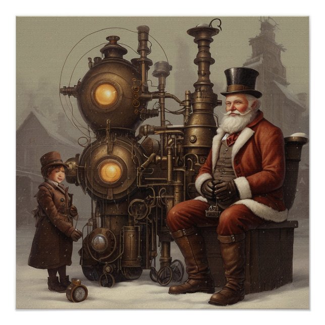 Weihnachten im Steampunker Poster (Vorderseite)