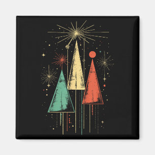 Weihnachten im Stil der Mitte des Jahrhunderts  Magnet