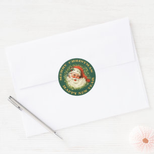 Weihnachten im Stil des alten Santa Claus Runder Aufkleber