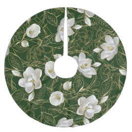 Weihnachten im südlichen Magnolien Polyester Weihnachtsbaumdecke