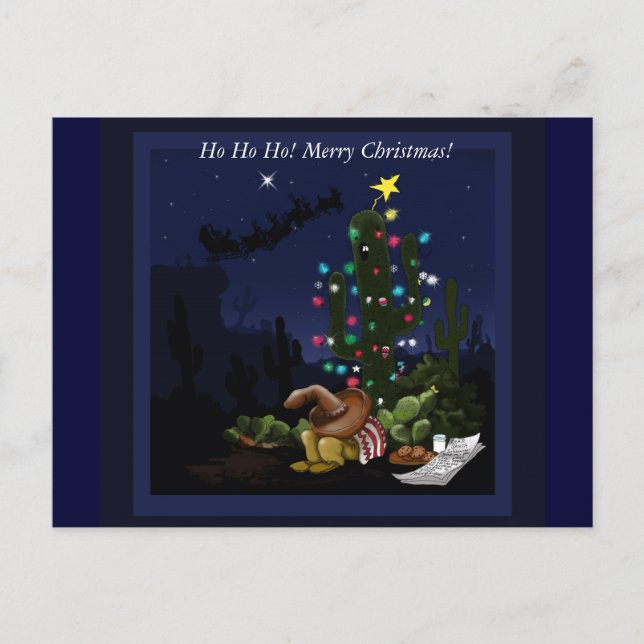 Weihnachten im Südwesten beleuchtete Kakteen (Vorderseite)