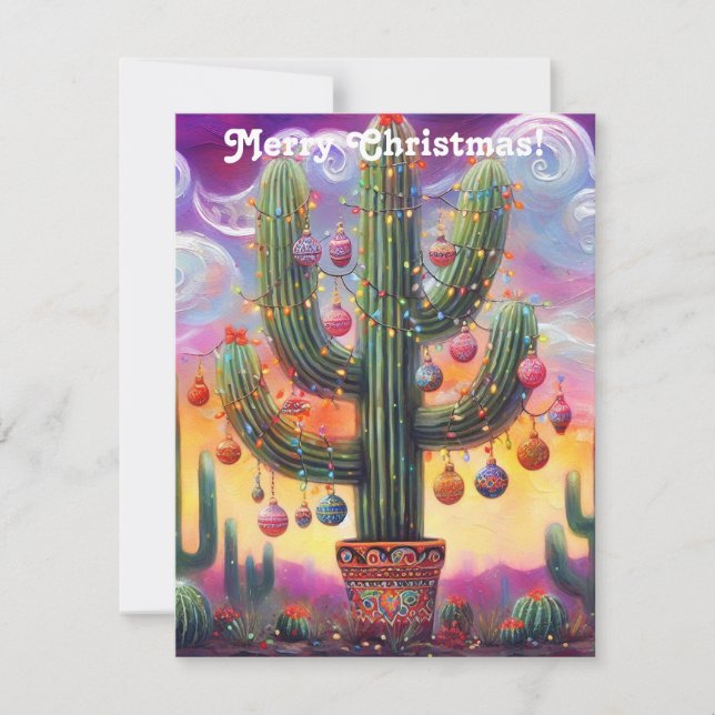 Weihnachten im Südwesten der Wüste Saguaro (Vorderseite)