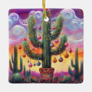 Weihnachten im Südwesten der Wüste Saguaro Keramikornament