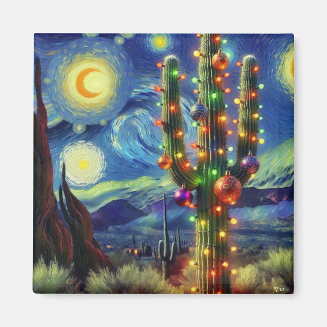 Weihnachten im Südwesten der Wüste Saguaro Magnet (Vorne)