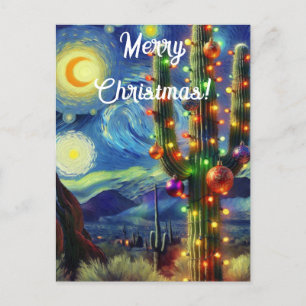 Weihnachten im Südwesten der Wüste Saguaro Postkarte