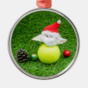 Weihnachten im Tennis mit dem Weihnachtsmann und T Ornament Aus Metall