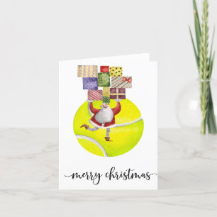 Weihnachten im Tennis mit Hund und Ball