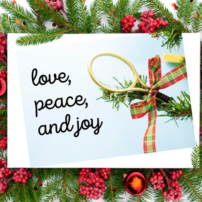 Weihnachten im Tennis mit Schläger und Ball auf Ba Karte (Von Creator hochgeladen)