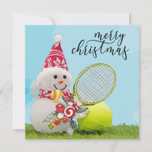 Weihnachten im Tennis mit Snowman und Tennisball-K