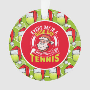 Weihnachten im Tennis mit Weihnachtsmann und Schlä Ornament