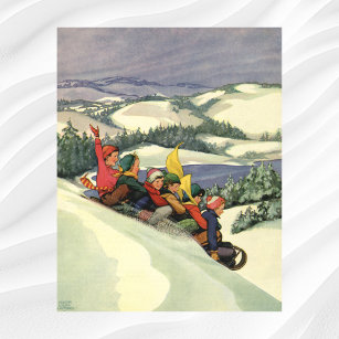 Weihnachten im Tessin, Kinder Rodelbahn mit Aussic Poster