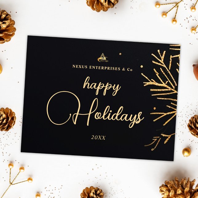 Weihnachten im Unternehmen Modernes Elegantes (Corporate Business Christmas Modern Elegant Holiday Postcard)