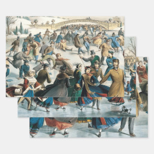 Weihnachten im viktorianischen Central Park Currie Geschenkpapier Set