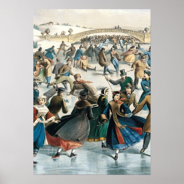 Weihnachten im viktorianischen Central Park Currie Poster (Vorne)