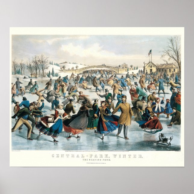 Weihnachten im viktorianischen Central Park Currie Poster (Vorne)