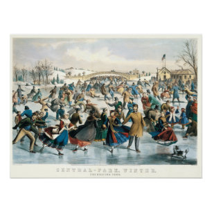 Weihnachten im viktorianischen Central Park Currie Poster