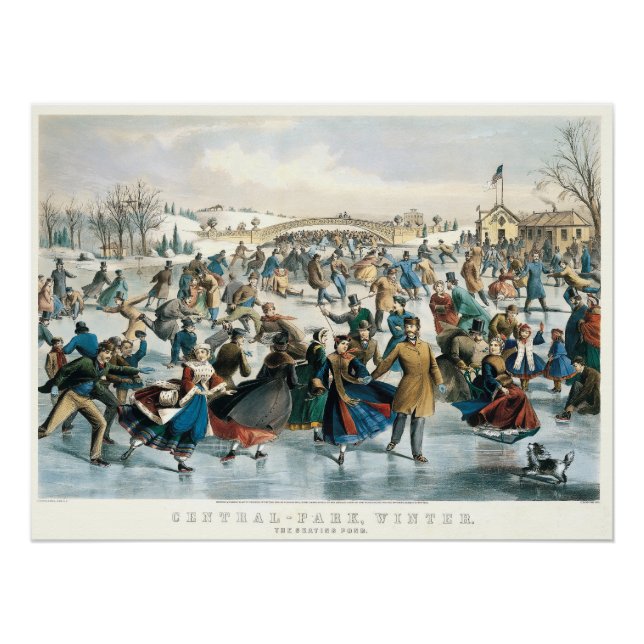 Weihnachten im viktorianischen Central Park Currie Poster (Vorderseite)