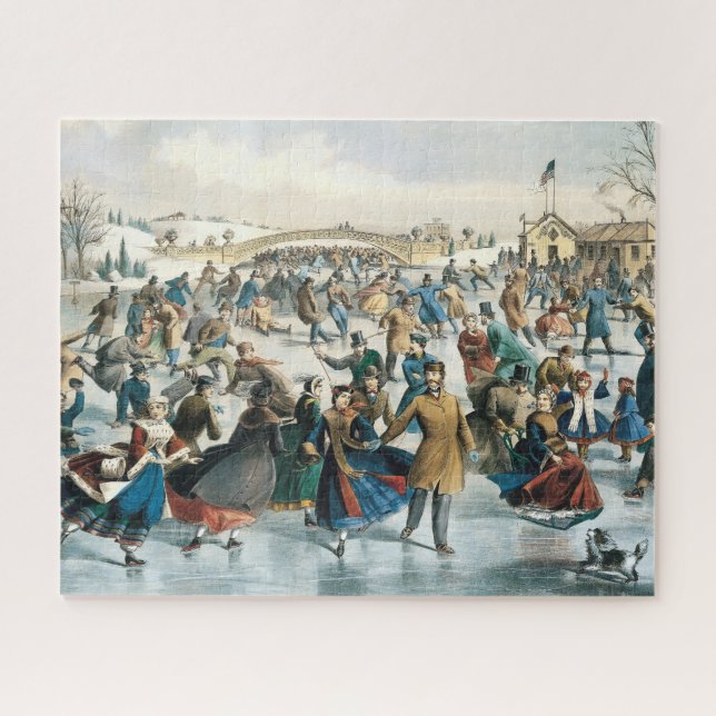 Weihnachten im viktorianischen Central Park Currie Puzzle (Horizontal)