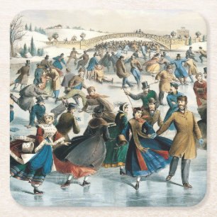 Weihnachten im viktorianischen Central Park Currie Rechteckiger Pappuntersetzer