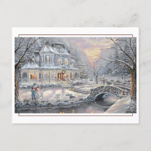Weihnachten im viktorianischen Landhaus Postkarte
