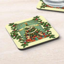 Weihnachten im viktorianischen Stil Glückliche Mäu Getränkeuntersetzer
