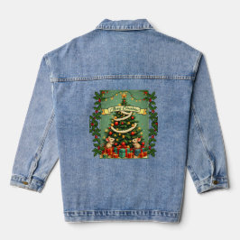 Weihnachten im viktorianischen Stil Glückliche Mäu Jeansjacke