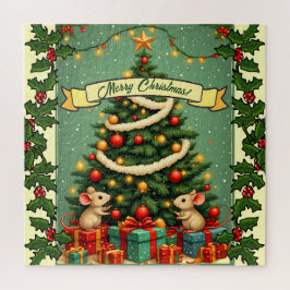 Weihnachten im viktorianischen Stil Glückliche Mäu Puzzle