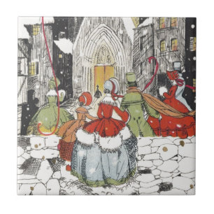 Weihnachten im viktorianischen Stil - Menschen auf Fliese