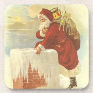 Weihnachten im viktorianischen Stil: Santa Claus i Getränkeuntersetzer