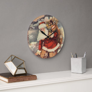 Weihnachten im viktorianischen Stil: Santa Claus i Große Wanduhr