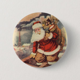 Weihnachten im viktorianischen Stil: Weihnachtsman Button