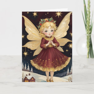 Weihnachten im Vintage-Retro-Stil Winterfee Benutz Karte