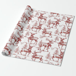Weihnachten im Vintage-Rot Geschenkpapier