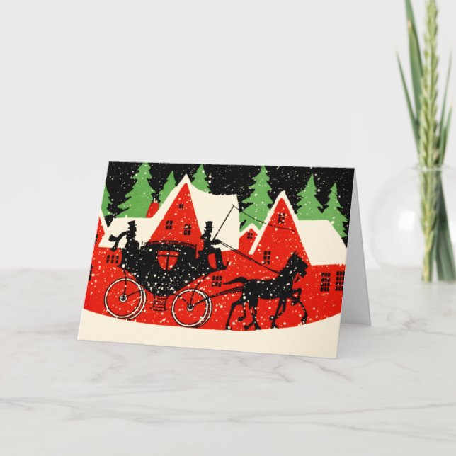 Weihnachten im Vintage-Stil - Art Deco Karten (Vorderseite)