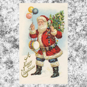 Weihnachten im Vintage-Stil, Ballons mit viktorian Rechteckiger Aufkleber