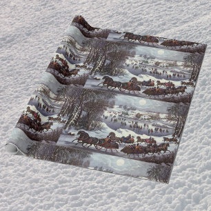 Weihnachten im Vintage-Stil, Central Park im Winte Geschenkpapier