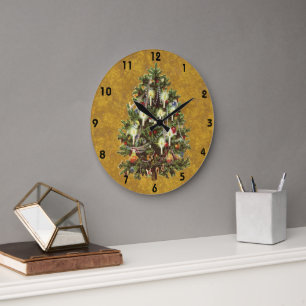Weihnachten im Vintage-Stil, dekorierter viktorian Große Wanduhr